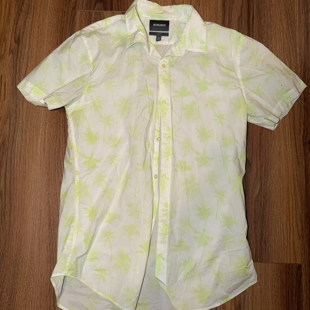 Bonobos Light Green and White Casual Shirt